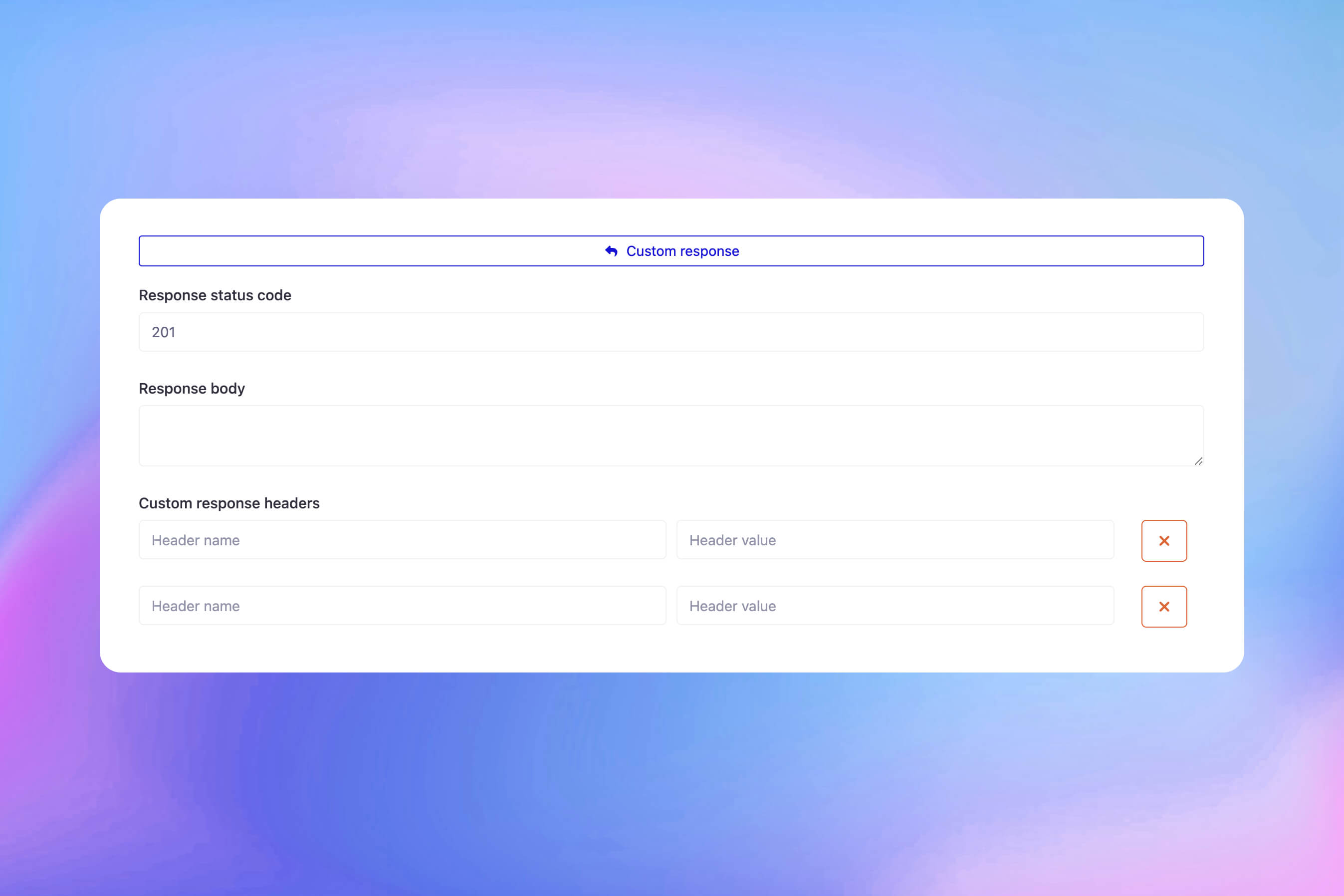 Screenshot der benutzerdefinierten HTTP-Antworten-Funktion der App-Überwachung